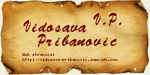 Vidosava Pribanović vizit kartica